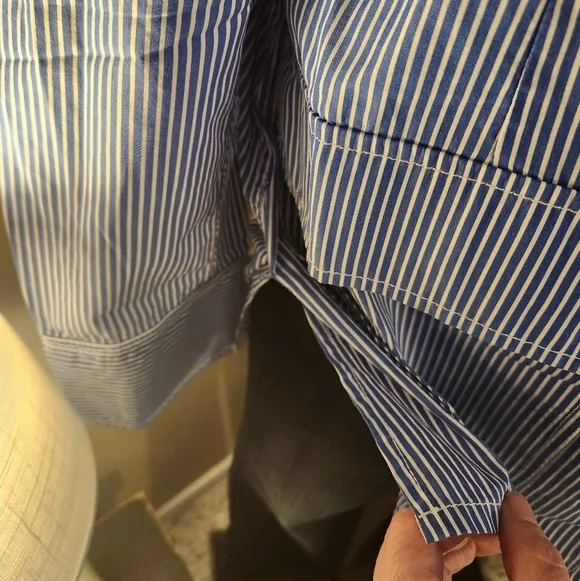 Women's Blue Striped Cotton J. Crew Blazer Size 4 - Picture 7 of 8